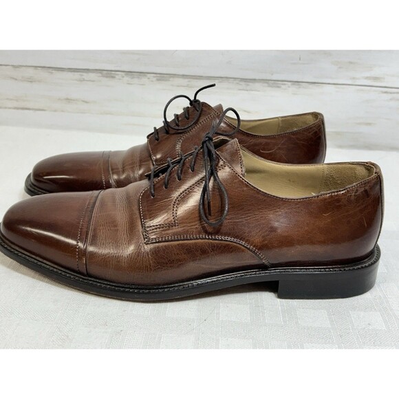 J Johnston Murphy Brown Leather Oxford Toe Cap Dress Shoes Size 11.5 M COMFORT main image 9
